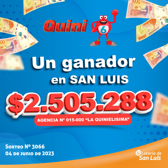 ¡Premio en Siempre Sale de Quini 6 en San Luis!